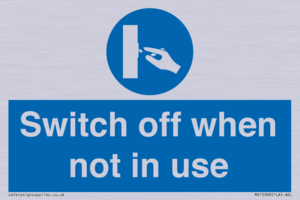 Switch off when not in use